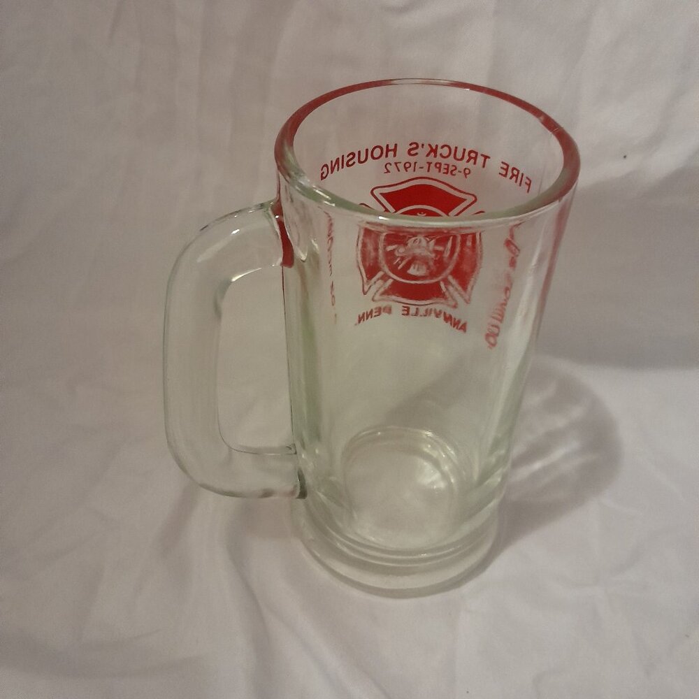 Vintage 1972 Annville Penn Union Hose Co Minimalist Fire Truck Housing Glass Mug - Picture 6 of 8